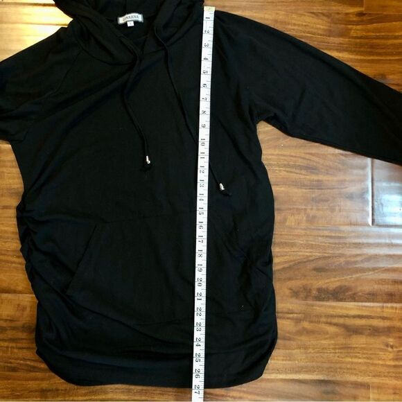 Ginkana Women’s Black Hooded Maternity Top with Front Pockets Size Large - Picture 6 of 9
